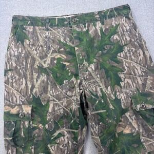 Mossy Oak Cargo Pants Mens L (Fits 36x28) Camo Break Up Leaf Vintage USA Hunting